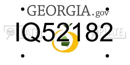 IQ52182 Georgia License Plate