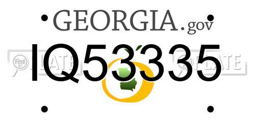 IQ53335 Georgia License Plate