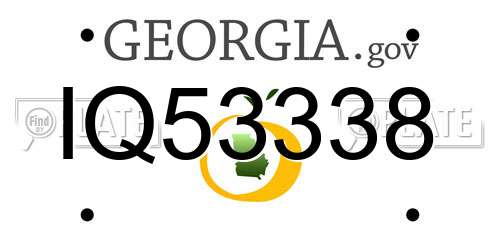 IQ53338 Georgia License Plate