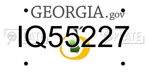 IQ55227 Georgia License Plate