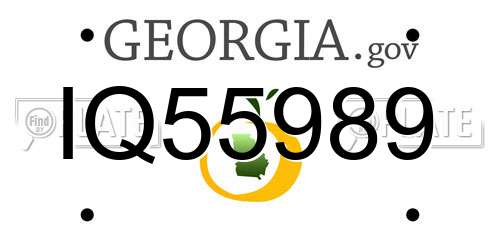 IQ55989 Georgia License Plate