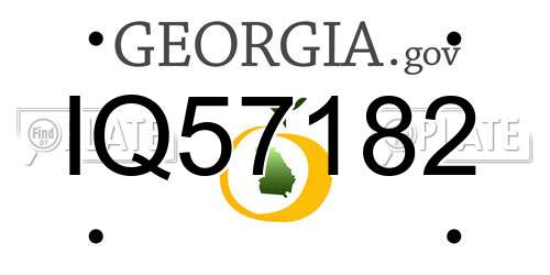 IQ57182 Georgia License Plate