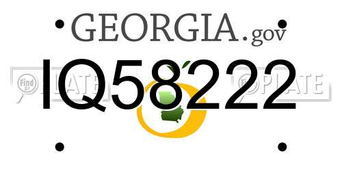 IQ58222 Georgia License Plate