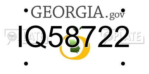 IQ58722 Georgia License Plate