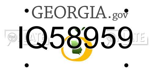 IQ58959 Georgia License Plate