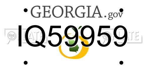 IQ59959 Georgia License Plate