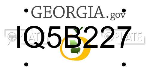 IQ5B227 Georgia License Plate