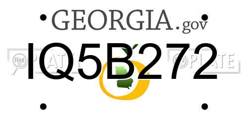 IQ5B272 Georgia License Plate