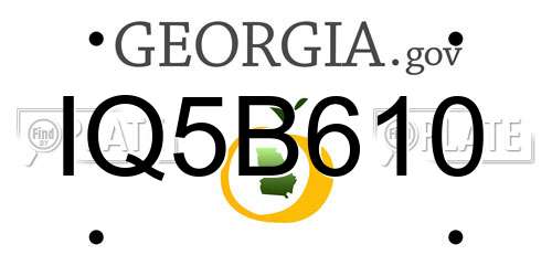 IQ5B610 Georgia License Plate