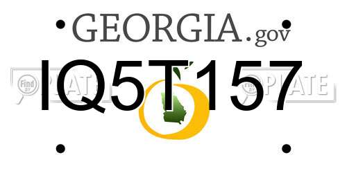 IQ5T157 Georgia License Plate