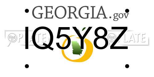 IQ5Y8Z Georgia License Plate