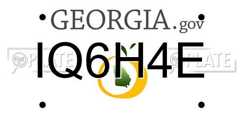IQ6H4E Georgia License Plate