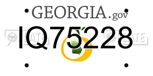 IQ75228 Georgia License Plate