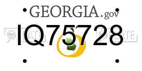 IQ75728 Georgia License Plate
