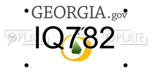 IQ782 Georgia License Plate