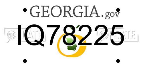 IQ78225 Georgia License Plate