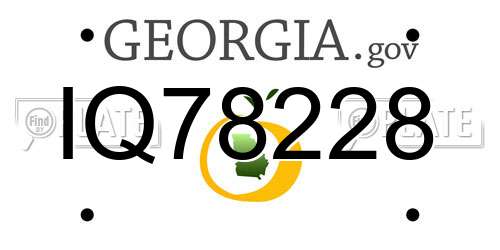 IQ78228 Georgia License Plate