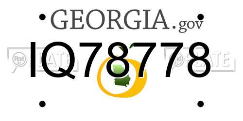 IQ78778 Georgia License Plate