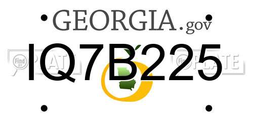 IQ7B225 Georgia License Plate
