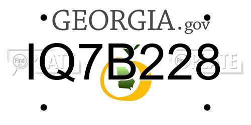 IQ7B228 Georgia License Plate