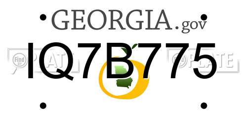 IQ7B775 Georgia License Plate