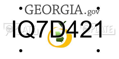 IQ7D421 Georgia License Plate