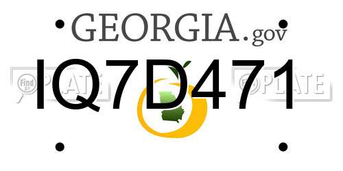IQ7D471 Georgia License Plate
