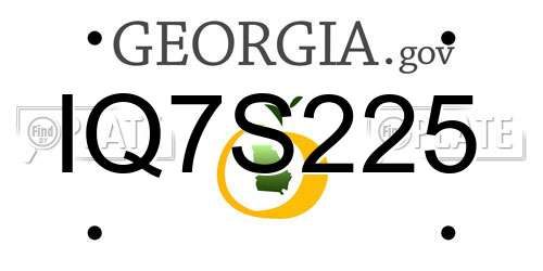 IQ7S225 Georgia License Plate