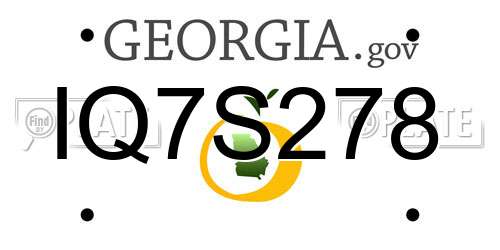 IQ7S278 Georgia License Plate