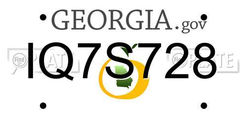 IQ7S728 Georgia License Plate