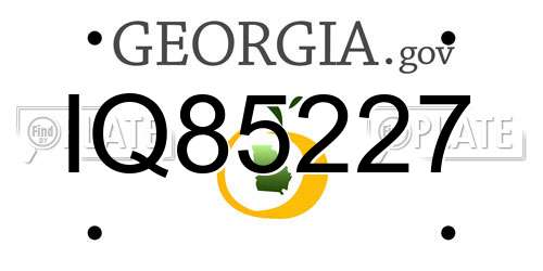 IQ85227 Georgia License Plate