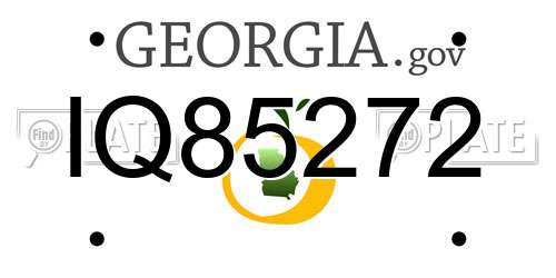 IQ85272 Georgia License Plate