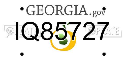 IQ85727 Georgia License Plate