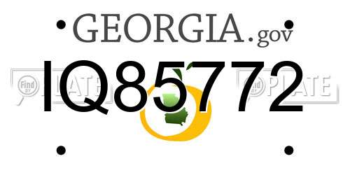 IQ85772 Georgia License Plate