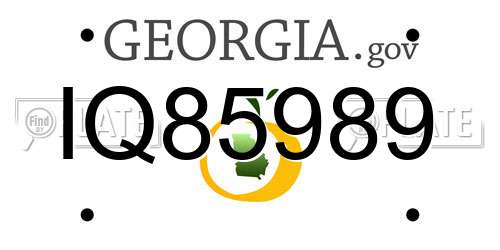 IQ85989 Georgia License Plate