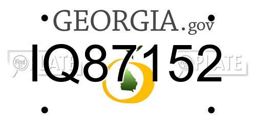 IQ87152 Georgia License Plate