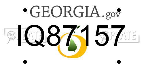 IQ87157 Georgia License Plate
