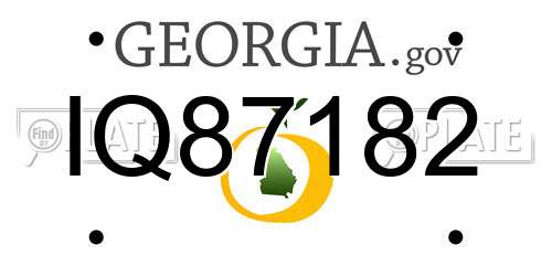 IQ87182 Georgia License Plate