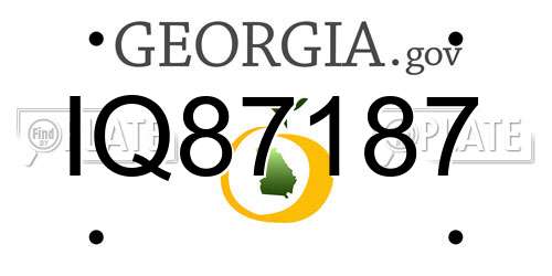 IQ87187 Georgia License Plate