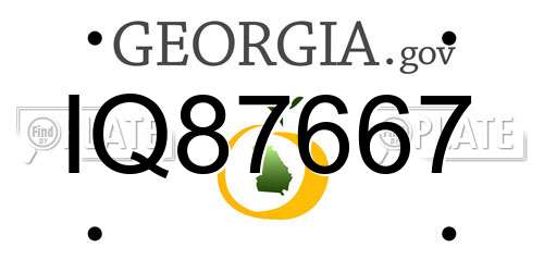 IQ87667 Georgia License Plate