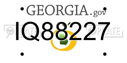 IQ88227 Georgia License Plate