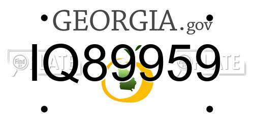 IQ89959 Georgia License Plate
