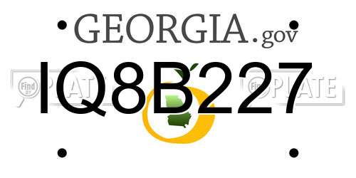 IQ8B227 Georgia License Plate