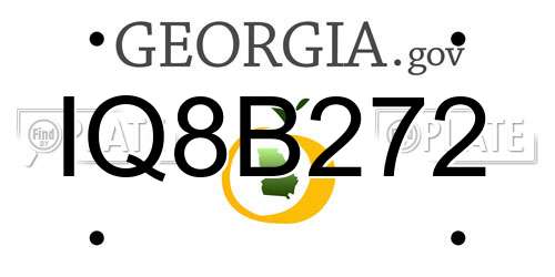 IQ8B272 Georgia License Plate