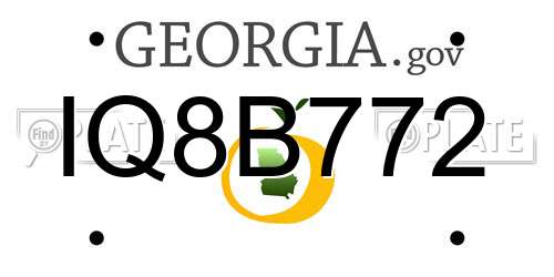 IQ8B772 Georgia License Plate