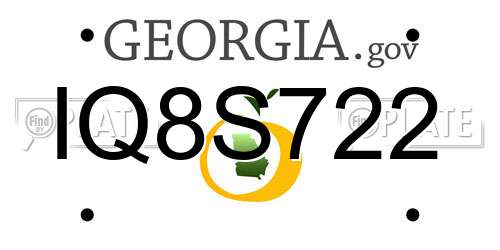IQ8S722 Georgia License Plate