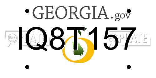 IQ8T157 Georgia License Plate