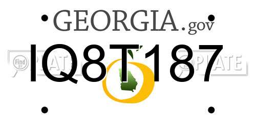 IQ8T187 Georgia License Plate
