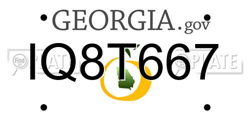 IQ8T667 Georgia License Plate