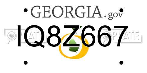 IQ8Z667 Georgia License Plate